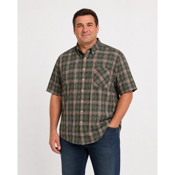Browning Other - Browning Mens 3XL Green Plaid Flannel Shirt Long Sleeve Outdoor Button Up ~58"